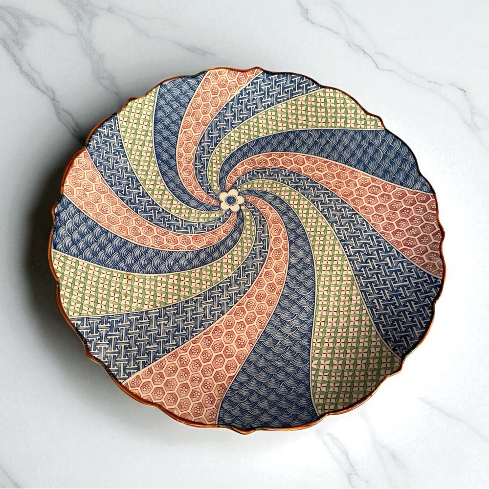 Japanese Inari Porcelain Hand painted 15” Decorative Imari Platter Edo Period